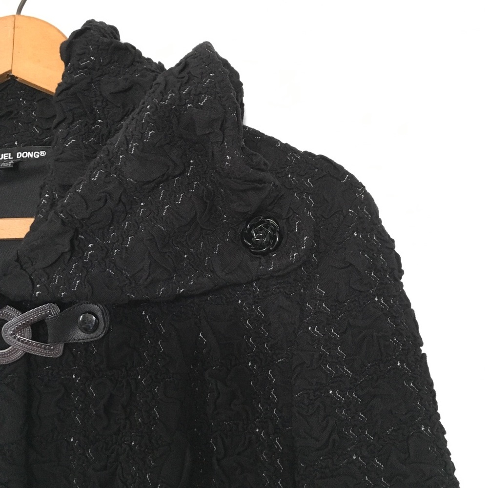 Samuel Dong Black Jacket Small Textured Coat - image 7